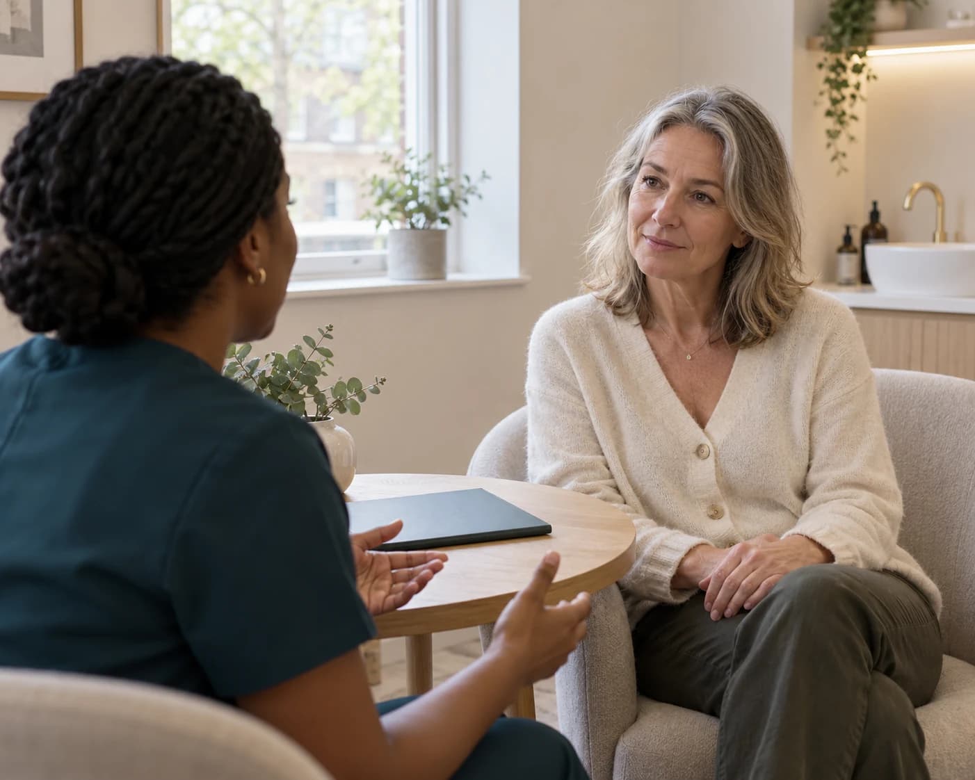 Illustrative conversation during an aesthetic consultation